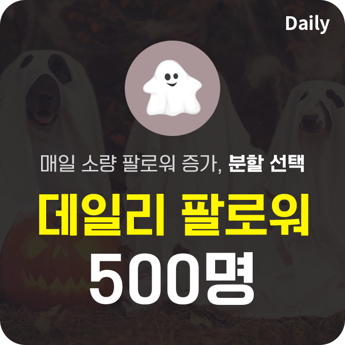 한국인 프로필 분할 팔로워 (유령) - 500명 | 데일리SNS