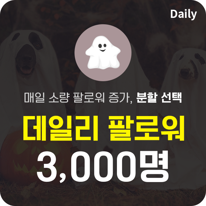 한국인 프로필 분할 팔로워 (유령) - 3,000명 | 데일리SNS