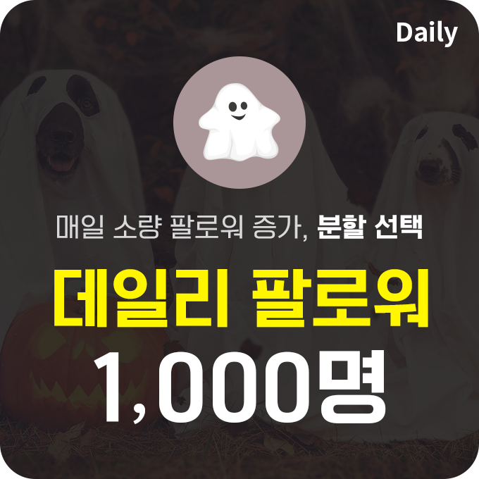 한국인 프로필 분할 팔로워 (유령) - 1,000명 | 데일리SNS